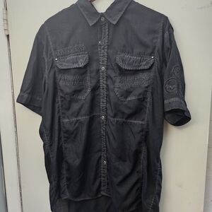 Affliction Black Casual Button Down Shirt